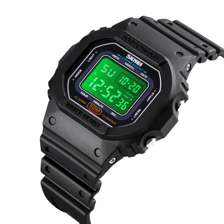 Skmei 1608 Waterproof Timing Sports Ectronic Watch Black