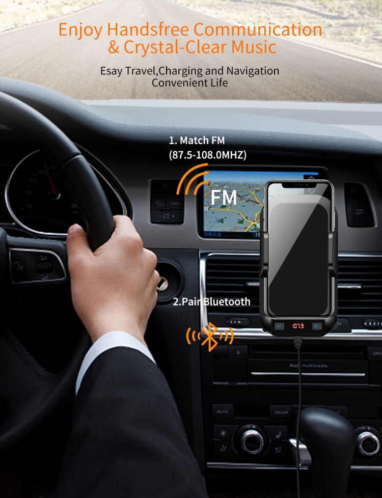 Car Talk Music playback 5.0 Car Bluetooth FM Bracket Car Talk Music playback 5.0 Car Bluetooth FM Bracket