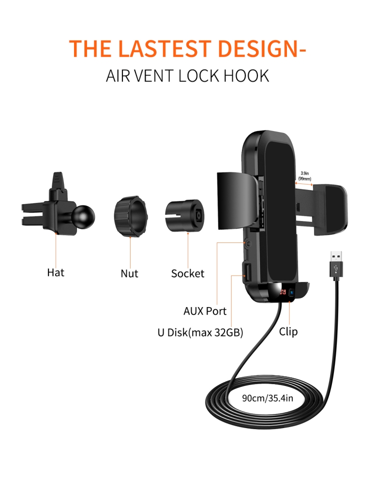 Car Talk Music playback 5.0 Car Bluetooth FM Bracket Car Talk Music playback 5.0 Car Bluetooth FM Bracket