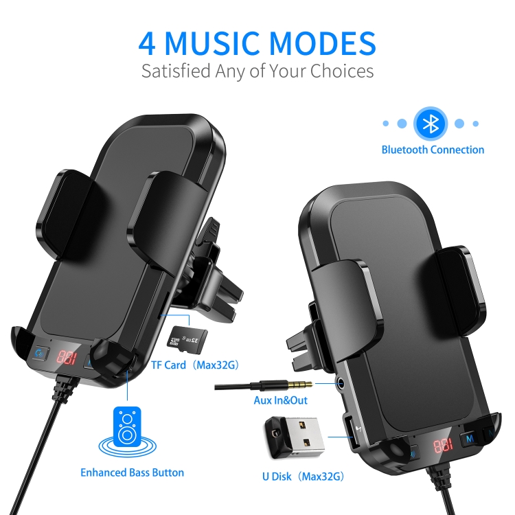 Car Talk Music playback 5.0 Car Bluetooth FM Bracket Car Talk Music playback 5.0 Car Bluetooth FM Bracket