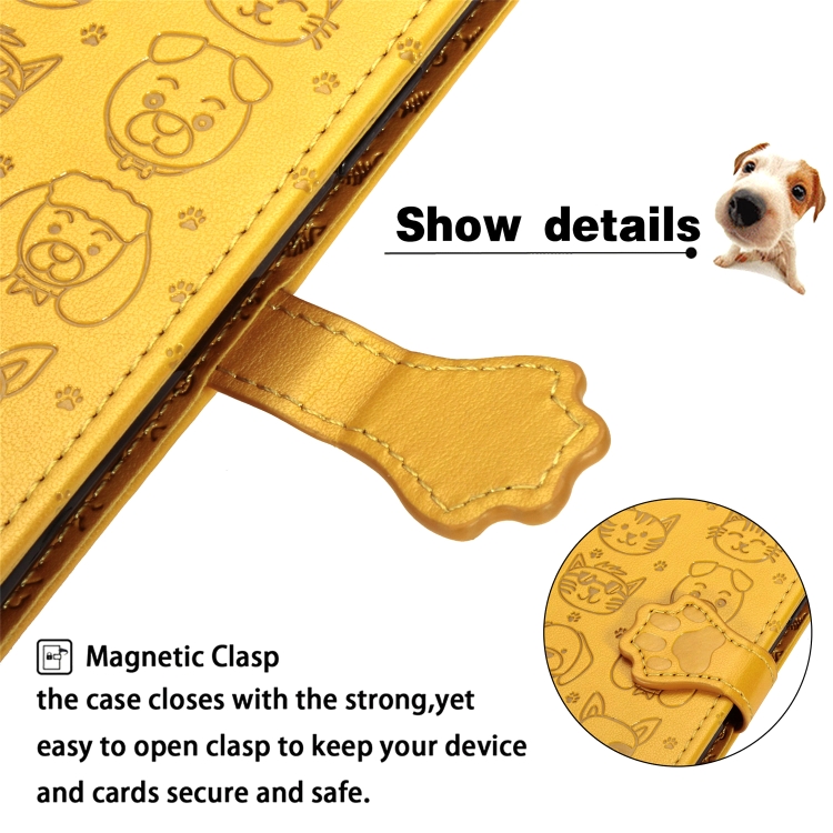 For iPhone 11 Pro Max Cute Cat and Dog Embossed Horizontal Flip PU Leather Case with Holder / Card Slot / Wallet / Lanyard(Yellow) For iPhone 11 Pro Max Cute Cat and Dog Embossed Horizontal Flip PU Leather Case with Holder / Card Slot / Wallet / Lanyard(Yellow)