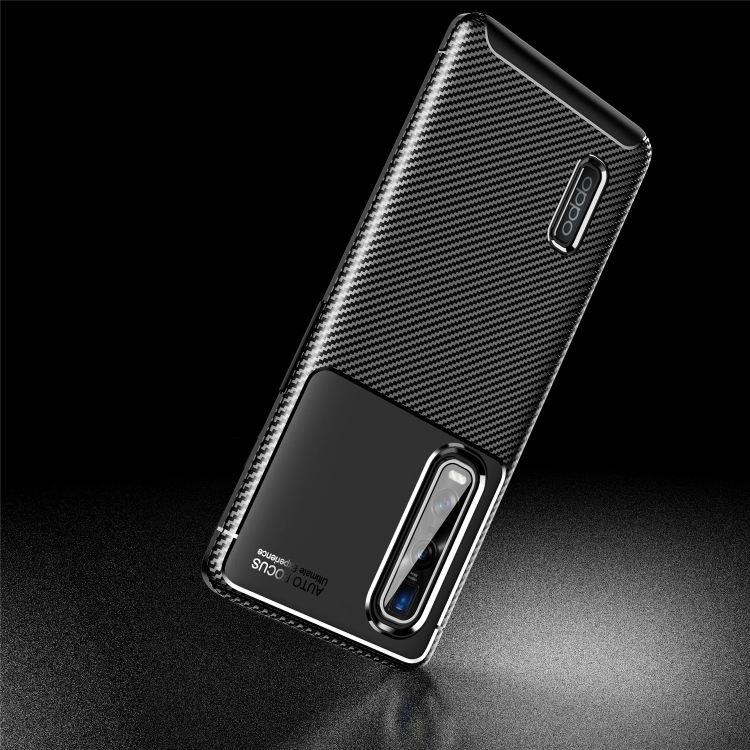 For OPPO Find X2 Pro Carbon Fiber Texture Shockproof TPU Case(Black)