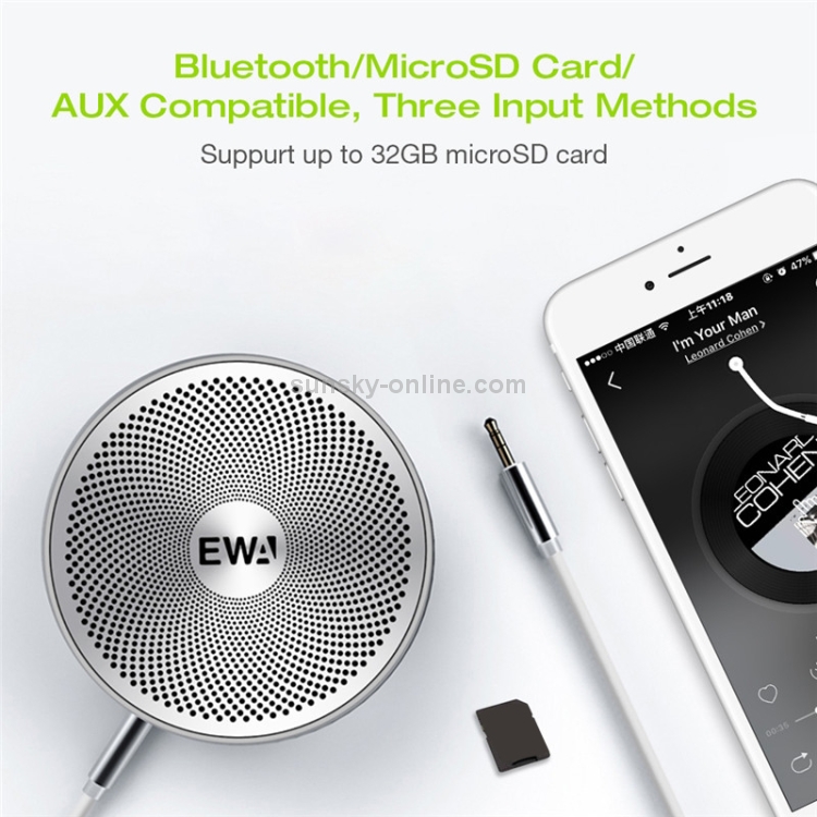 EWA A3 Mini Speakers 8W 3D Stereo Music Surround Wireless Bluetooth Speakers Portable Sound Bass Support TF Cards USB(Gray) EWA A3 Mini Speakers 8W 3D Stereo Music Surround Wireless Bluetooth Speakers Portable Sound Bass Support TF Cards USB(Gray)