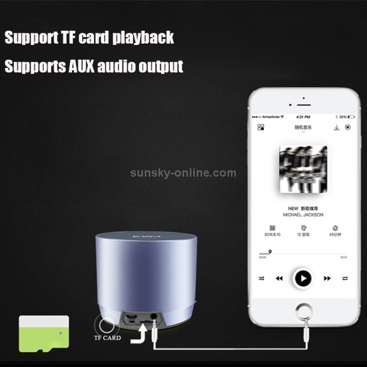 EWA A3 Mini Speakers 8W 3D Stereo Music Surround Wireless Bluetooth Speakers Portable Sound Bass Support TF Cards USB(Gray) EWA A3 Mini Speakers 8W 3D Stereo Music Surround Wireless Bluetooth Speakers Portable Sound Bass Support TF Cards USB(Gray)
