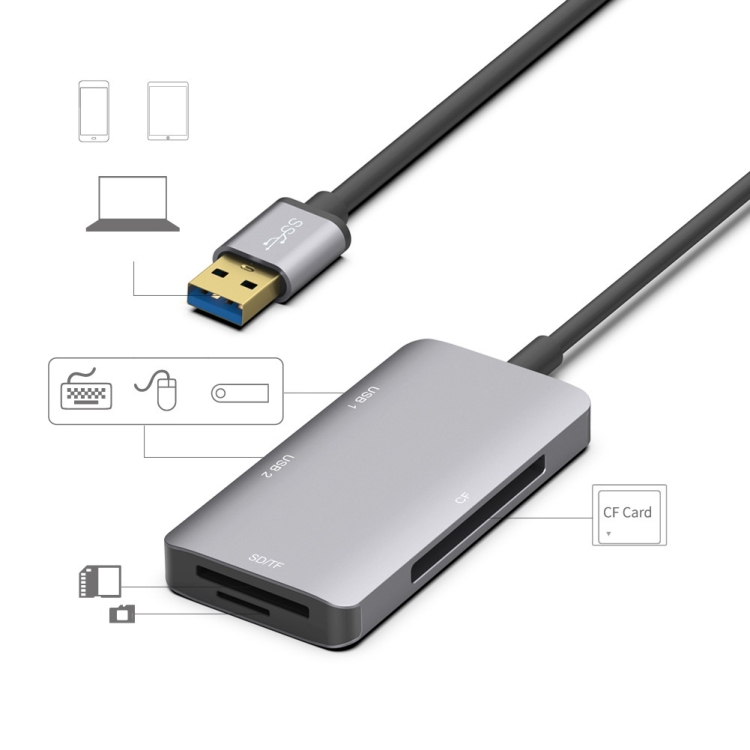 Onten 8107 USB3.0 HUB with CF SD TF Card Reader - 3