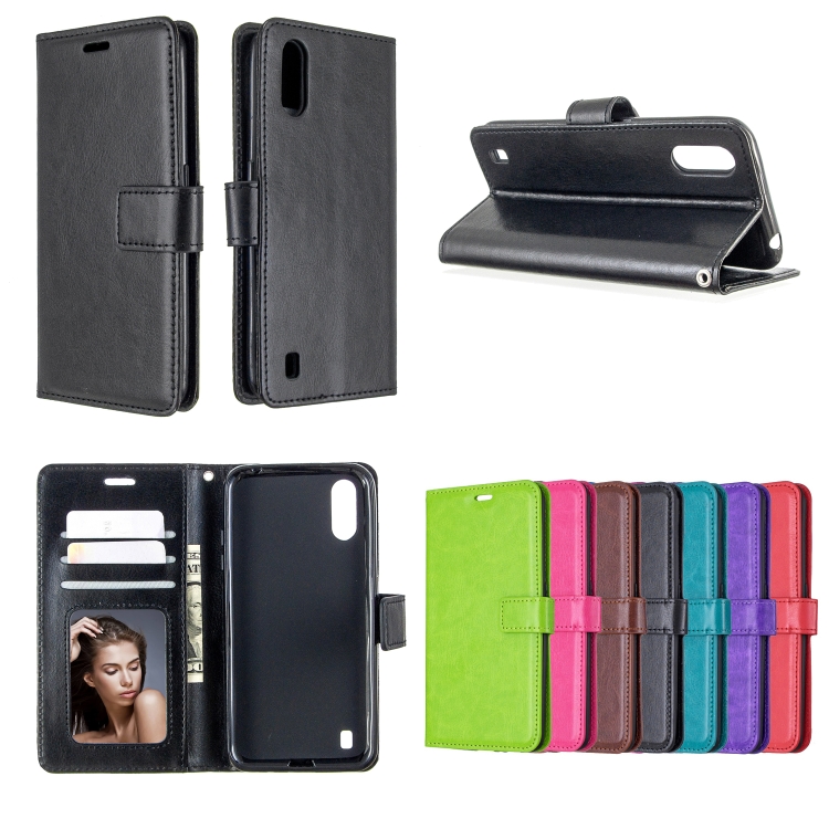 For Galaxy A01 Crazy Horse Texture Horizontal Flip Leather Case with Holder & Card Slots & Wallet & Photo Frame(black) For Galaxy A01 Crazy Horse Texture Horizontal Flip Leather Case with Holder & Card Slots & Wallet & Photo Frame(black)