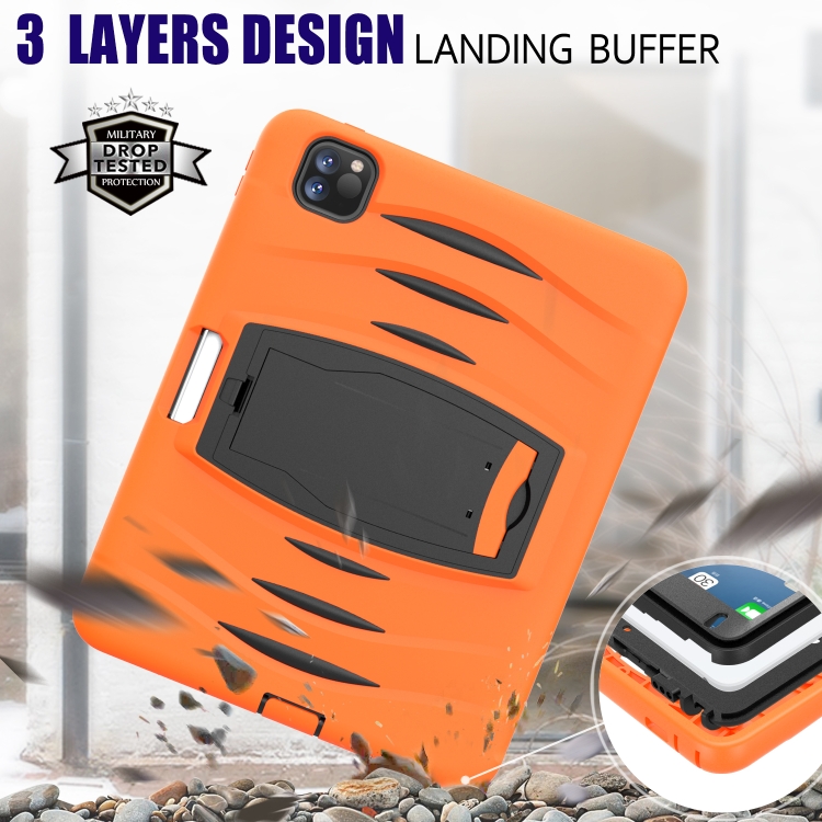 For iPad Pro 11 inch (2020) 3-Layer Plastic + Rubber Armor Defender Protection ShockProof Heavy Duty Rugged Protective Tablet Case with Holder & Pen Slot(Orange) For iPad Pro 11 inch (2020) 3-Layer Plastic + Rubber Armor Defender Protection ShockProof Heavy Duty Rugged Protective Tablet Case with Holder & Pen Slot(Orange)