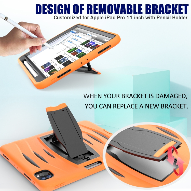 For iPad Pro 11 inch (2020) 3-Layer Plastic + Rubber Armor Defender Protection ShockProof Heavy Duty Rugged Protective Tablet Case with Holder & Pen Slot(Orange) For iPad Pro 11 inch (2020) 3-Layer Plastic + Rubber Armor Defender Protection ShockProof Heavy Duty Rugged Protective Tablet Case with Holder & Pen Slot(Orange)