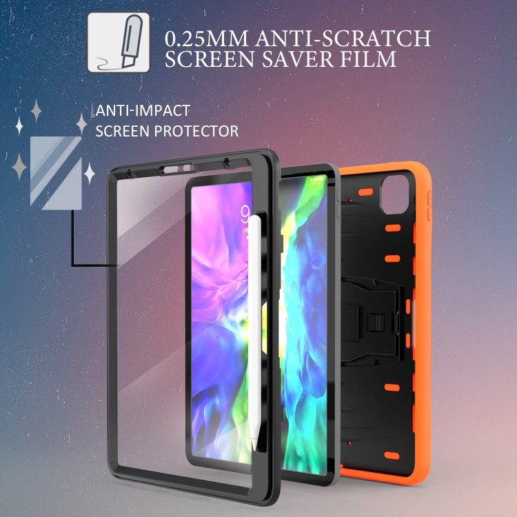 For iPad Pro 11 inch (2020) 3-Layer Plastic + Rubber Armor Defender Protection ShockProof Heavy Duty Rugged Protective Tablet Case with Holder & Pen Slot(Orange) For iPad Pro 11 inch (2020) 3-Layer Plastic + Rubber Armor Defender Protection ShockProof Heavy Duty Rugged Protective Tablet Case with Holder & Pen Slot(Orange)
