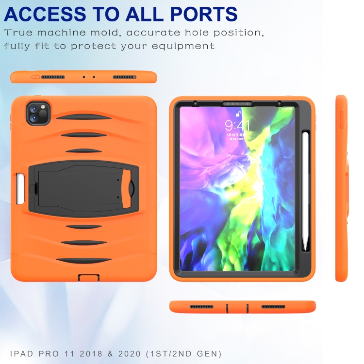 For iPad Pro 11 inch (2020) 3-Layer Plastic + Rubber Armor Defender Protection ShockProof Heavy Duty Rugged Protective Tablet Case with Holder & Pen Slot(Orange) For iPad Pro 11 inch (2020) 3-Layer Plastic + Rubber Armor Defender Protection ShockProof Heavy Duty Rugged Protective Tablet Case with Holder & Pen Slot(Orange)