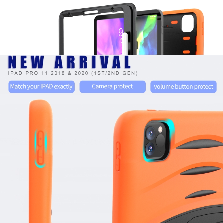 For iPad Pro 11 inch (2020) 3-Layer Plastic + Rubber Armor Defender Protection ShockProof Heavy Duty Rugged Protective Tablet Case with Holder & Pen Slot(Orange) For iPad Pro 11 inch (2020) 3-Layer Plastic + Rubber Armor Defender Protection ShockProof Heavy Duty Rugged Protective Tablet Case with Holder & Pen Slot(Orange)