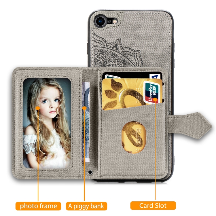 For iPhone SE 2022 / SE 2020 Mandala Embossed Magnetic Cloth PU + TPU + PC Case with Holder & Card Slots & Wallet & Photo Frame & Strap(Rose Gold) For iPhone SE 2022 / SE 2020 Mandala Embossed Magnetic Cloth PU + TPU + PC Case with Holder & Card Slots & Wallet & Photo Frame & Strap(Rose Gold)