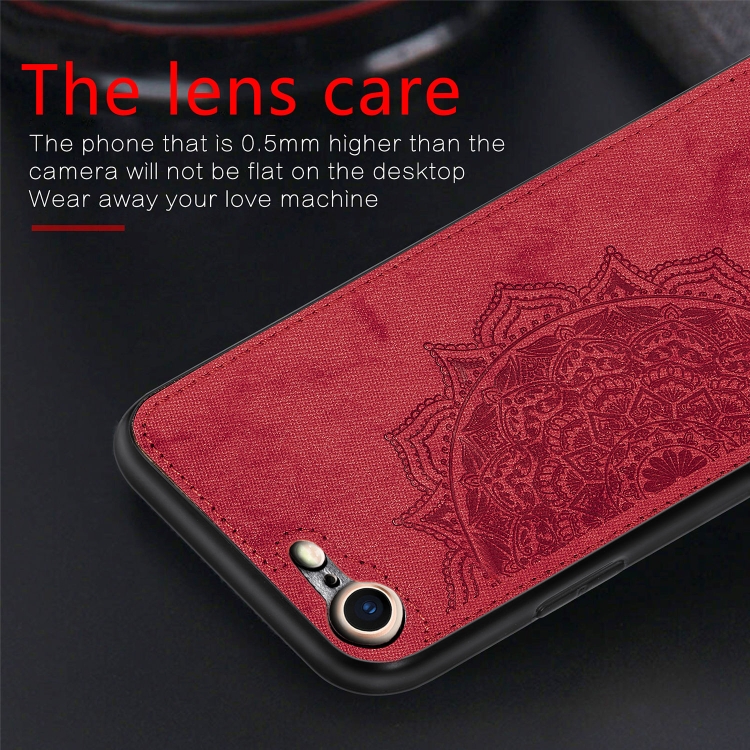 For iPhone SE 2022 / SE 2020 Mandala Embossed Cloth Cover PC + TPU Mobile Phone Case with Magnetic Function and Hand Strap(Brown) For iPhone SE 2022 / SE 2020 Mandala Embossed Cloth Cover PC + TPU Mobile Phone Case with Magnetic Function and Hand Strap(Brown)