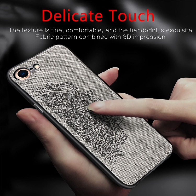 For iPhone SE 2022 / SE 2020 Mandala Embossed Cloth Cover PC + TPU Mobile Phone Case with Magnetic Function and Hand Strap(Brown) For iPhone SE 2022 / SE 2020 Mandala Embossed Cloth Cover PC + TPU Mobile Phone Case with Magnetic Function and Hand Strap(Brown)