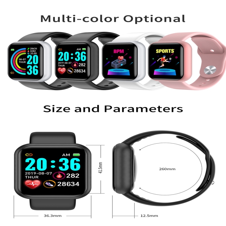 D20 Reloj inteligente con pantalla a color IPS de 1.3 pulgadas IP67 a prueba  de agua,