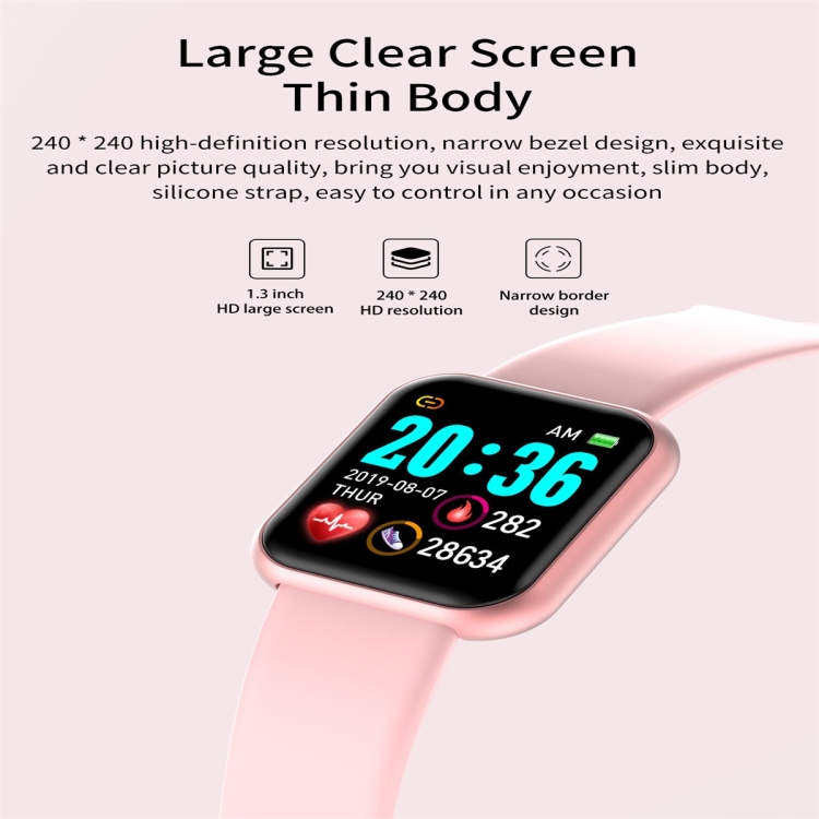 D20 IPS Color Screen Smart Watch IP67 Waterproof,Support
