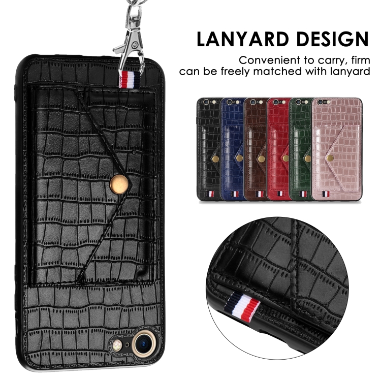 For iPhone SE 2022 / SE 2020 Crocodile Pattern PU+TPU+PVC Shatter-resistant Mobile Phone Case with Magnetic Invisible Holder & Holder & Card Slots(Brown) For iPhone SE 2022 / SE 2020 Crocodile Pattern PU+TPU+PVC Shatter-resistant Mobile Phone Case with Magnetic Invisible Holder & Holder & Card Slots(Brown)