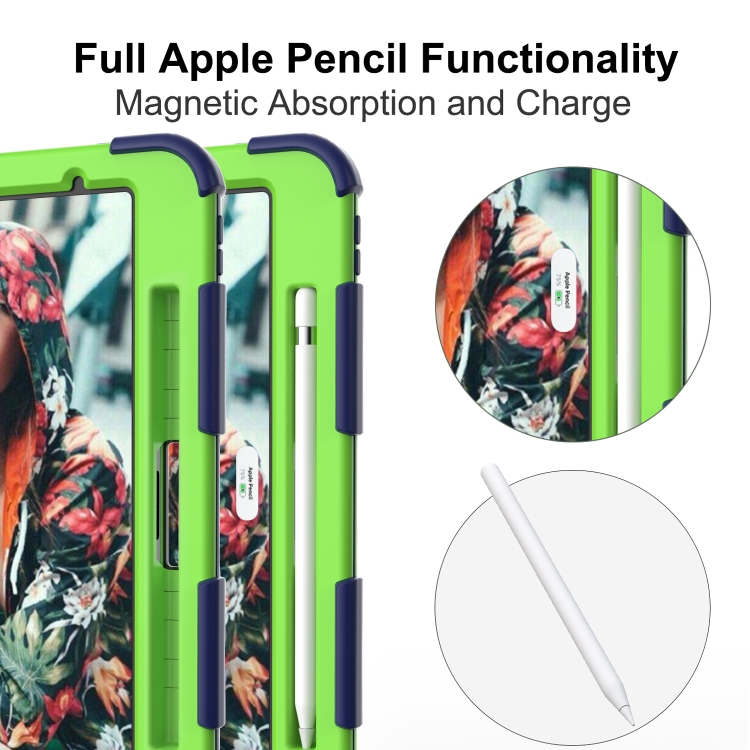 For iPad Pro 11 (2020) Shockproof Two-Color Silicone Protection Tablet Case with Holder & Pen Slot(Navy+Olivine) For iPad Pro 11 (2020) Shockproof Two-Color Silicone Protection Tablet Case with Holder & Pen Slot(Navy+Olivine)