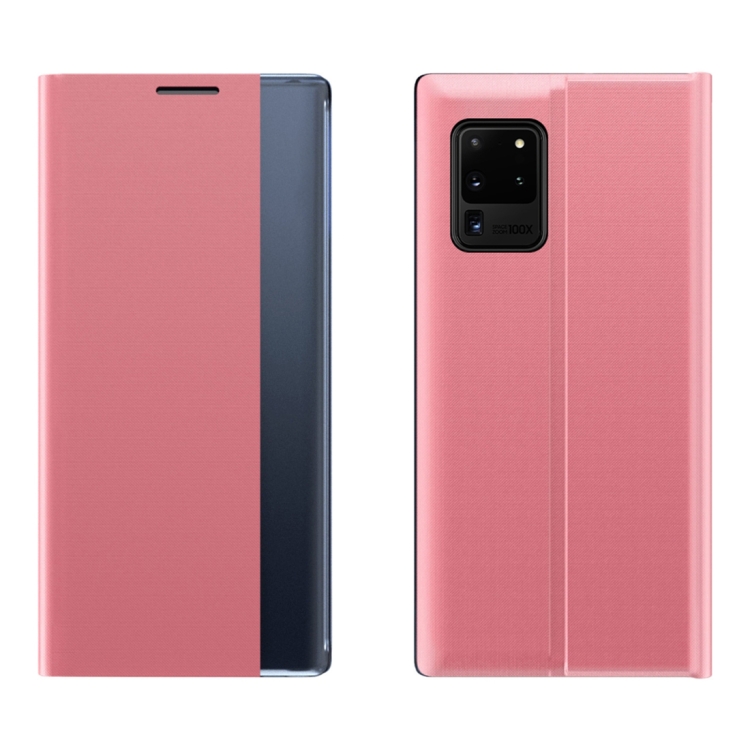 For Galaxy A71 2020 Plain Texture Cloth Attraction Flip Holder Leather Phone Case(Pink) For Galaxy A71 2020 Plain Texture Cloth Attraction Flip Holder Leather Phone Case(Pink)
