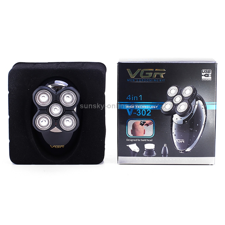 VGR V302 5W 4 in 1 USB Multifunction Electric Shaver, Plug Type EU Plug