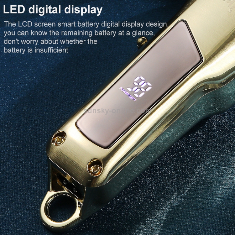 VGR V-278 10W USB Metal Electric Hair Clipper with LED Digital Display(Silver) - B5