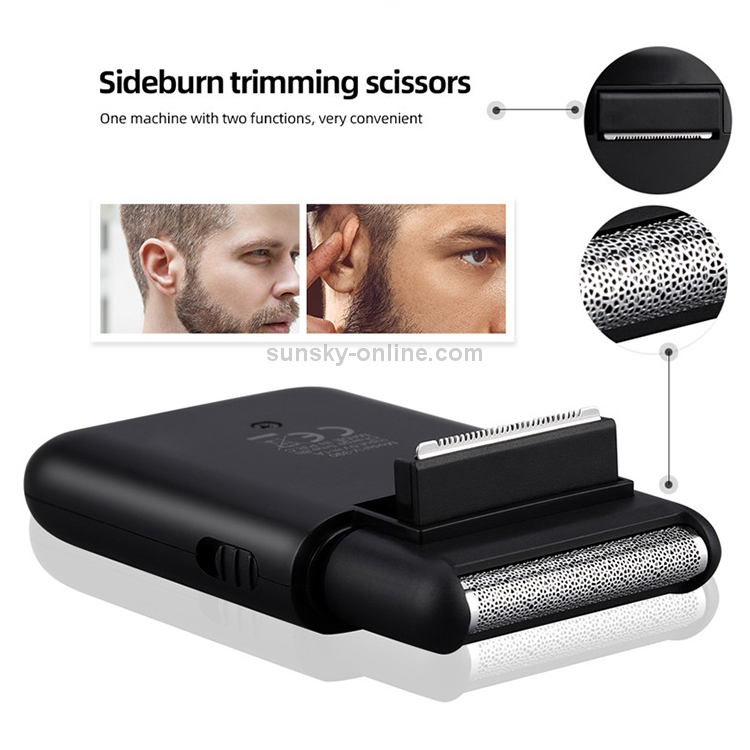 VGR V-390 5W USB Portable Reciprocating Electric Shaver (Black) - B3