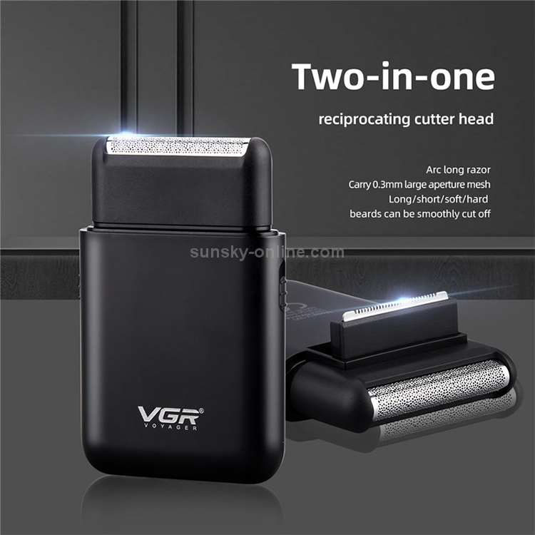 VGR V-390 5W USB Portable Reciprocating Electric Shaver (Black) - B9