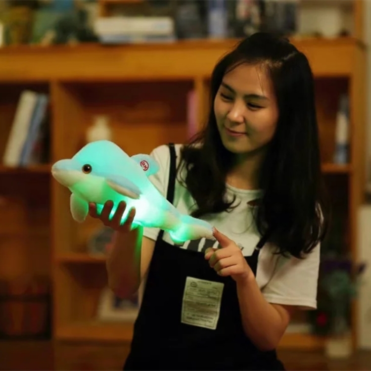 muñeco de delfín brillante con luz 32cm bonito juguete luminoso de peluche 