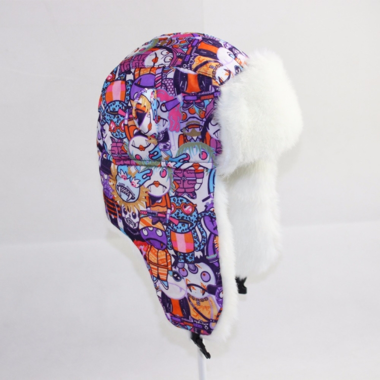 Warm Bomber Hat Flight Cap(Purple 