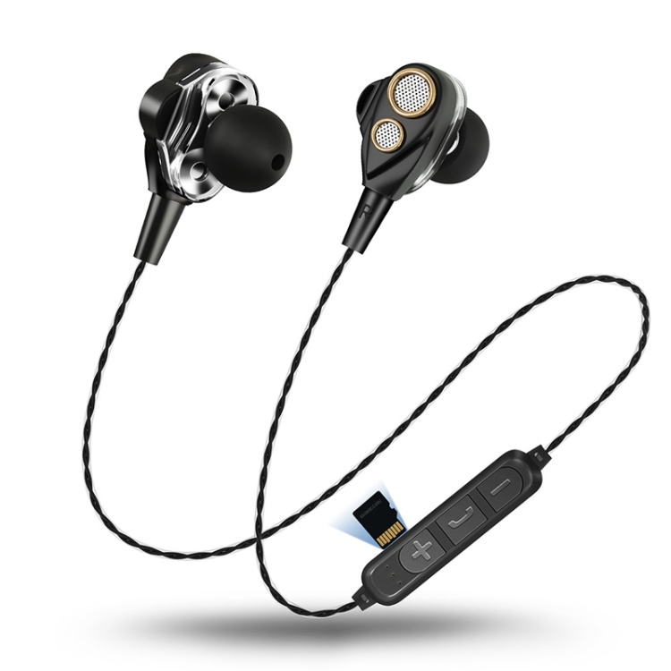Four Speakers 6D Surround Sound Bluetooth Earphones for Mobile Phone, with TF Card Slot(Black) Four Speakers 6D Surround Sound Bluetooth Earphones for Mobile Phone, with TF Card Slot(Black)