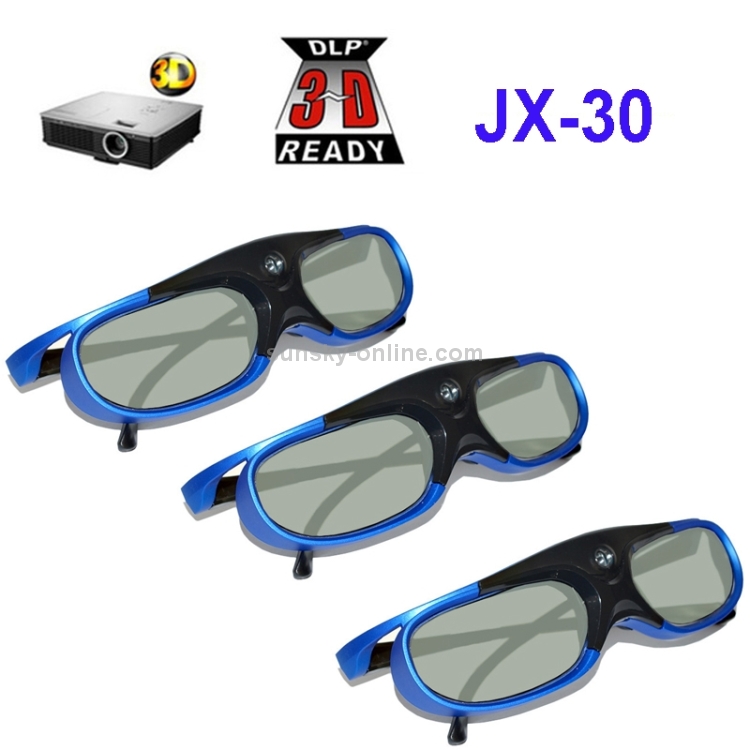 Gafas 3D recargables con obturador activo compatible con 96 HZ / 120 HZ / 144 HZ para XGIMI Z4X Z5 H1 JmGo G1 G3 X1 BenQ Acer y proyector DLP LINK - 3