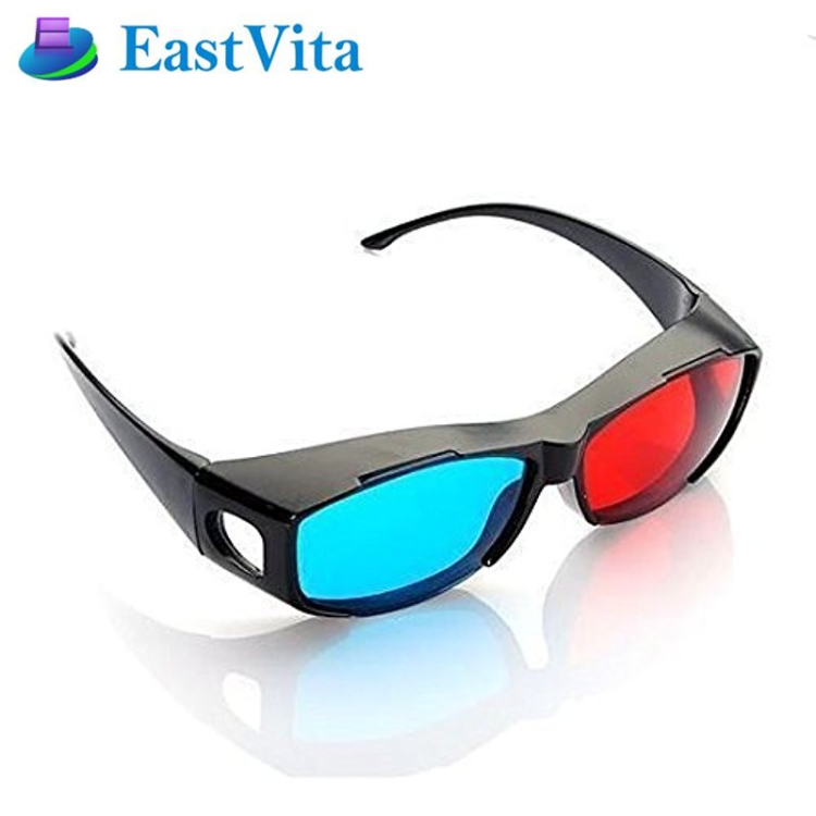 Gafas 3D azules rojas Gafas de visión 3D enmarcadas anaglifo para juegos Película estéreo Gafas dimensionales Gafas de plástico - 1