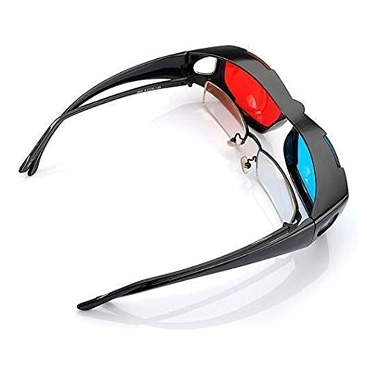 Gafas 3D azules rojas Gafas de visión 3D enmarcadas anaglifo para juegos Película estéreo Gafas dimensionales Gafas de plástico - 2