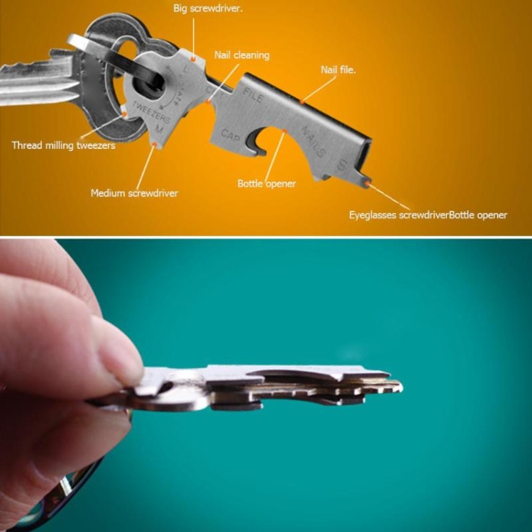 Multi-function Screwdriver Set,7 In 1,edc Gadget Watch Glasses Frame  Maintenance,mobile Phone Keychain Part(silver)