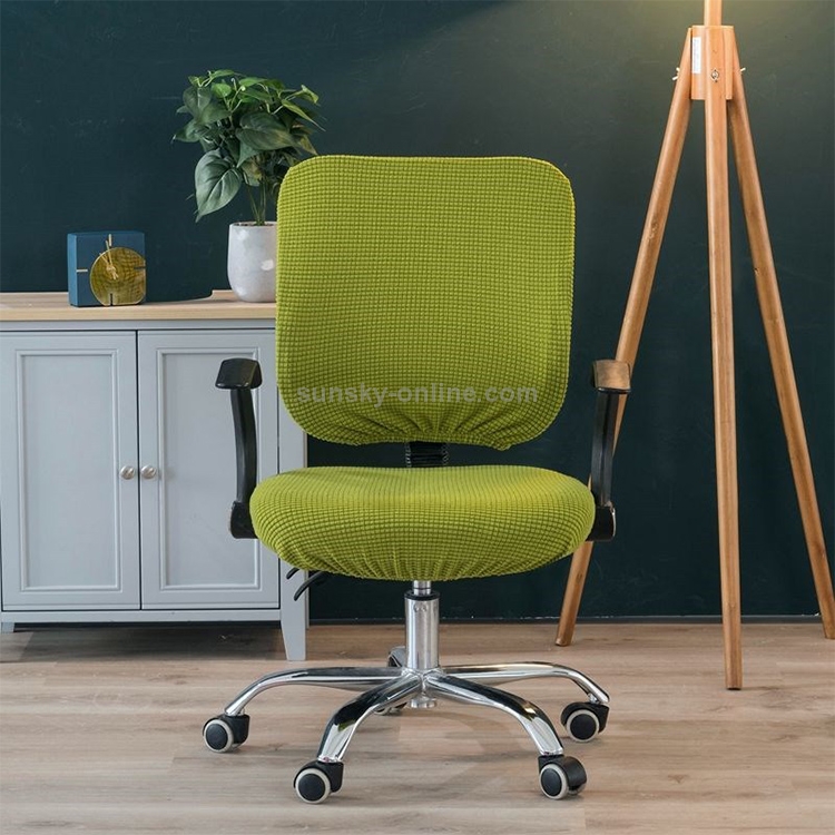 Fodera per sedia da ufficio elasticizzata universale, dimensioni: fodera  posteriore + fodera per cuscino (giallo chiaro)