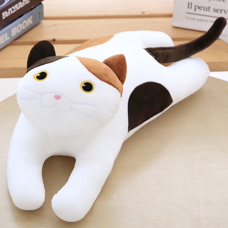 Elastic Plush C Shaped Animals Body Pillow Kids Bedding Pillow Sleeping  Companion Pillow(White cat)