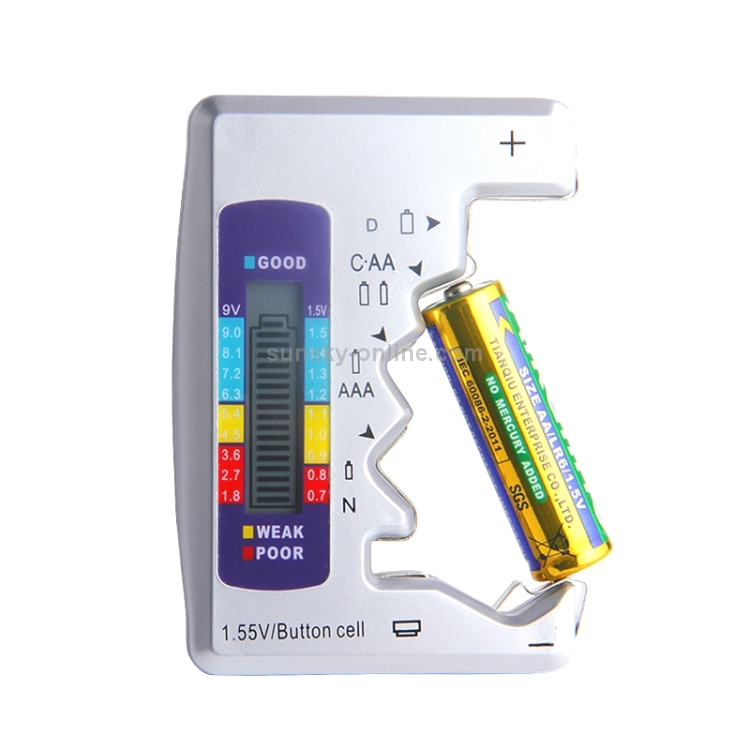 Tester per batteria Rilevatore di carburante per batteria per misuratore di  tensione digitale C / D / N / 9V / AA / AAA / 1.5V