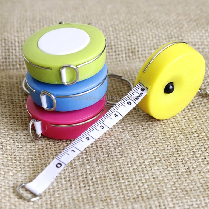 Candy Colored Circular Tape Measure Keychain Tape Measure 1.5m