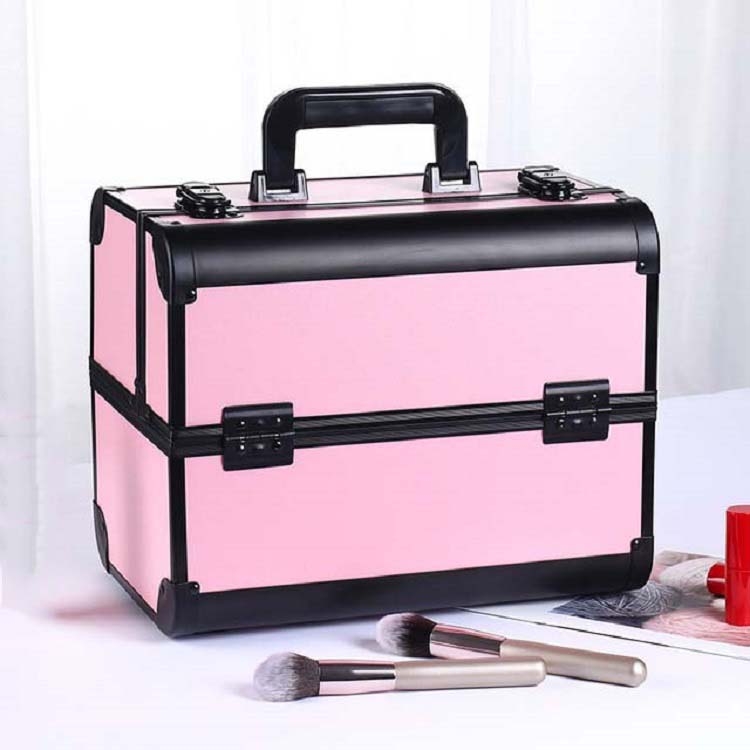 Caja de maquillaje profesional Caja de herramientas de manicura para salón de belleza, Color: Polvo noble - 1
