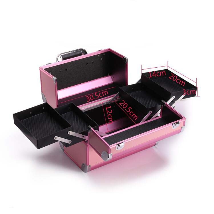 Caja de maquillaje profesional Caja de herramientas de manicura para salón de belleza, Color: Polvo noble - 4