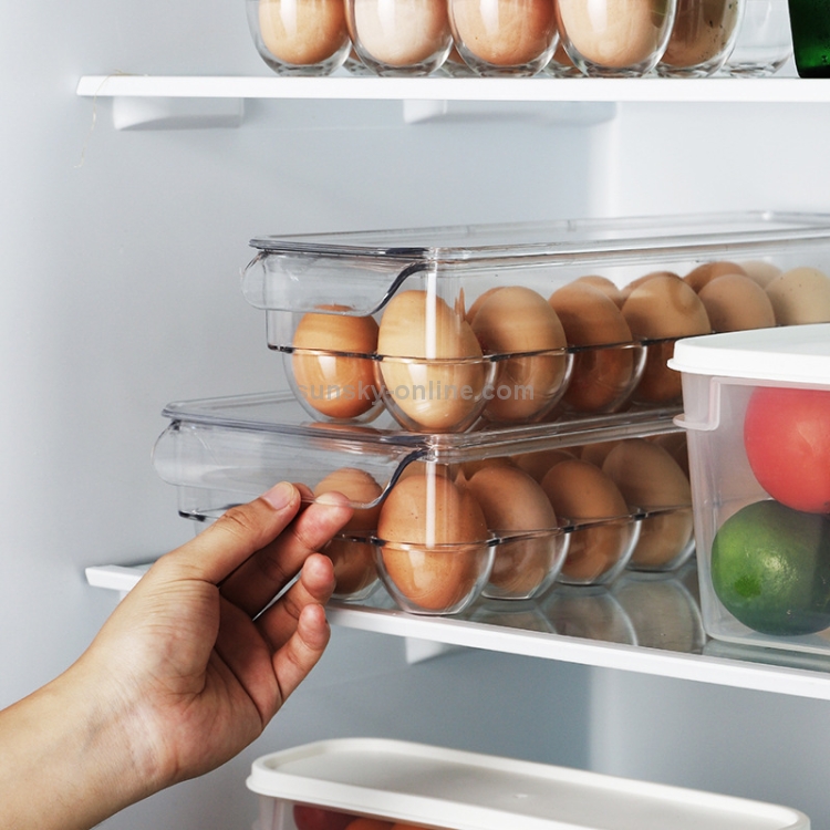 Vano portaoggetti del frigorifero della cucina con coperchio Contenitore  per uova, specifica: 14 griglie