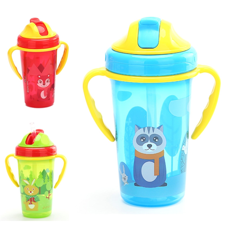 MOLIMORE Children's Plastic Learning Drink Cup with Straw and