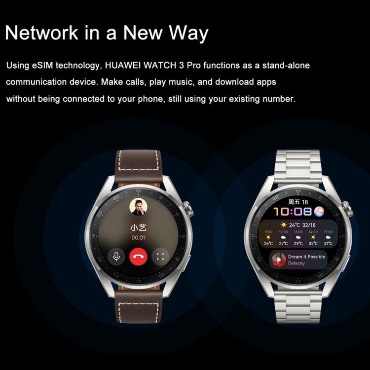 Reloj deportivo inteligente original HUAWEI WATCH Pro, color: marrón