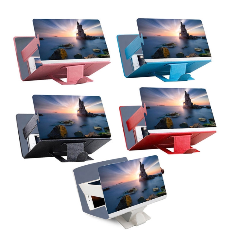 8 inch Universal Mobile Phone 3D Screen Amplifier HD Video Magnifying Glass Stand Bracket Holder(White)