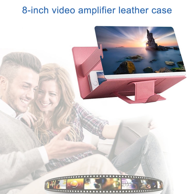 8 inch Universal Mobile Phone 3D Screen Amplifier HD Video Magnifying Glass Stand Bracket Holder(White)