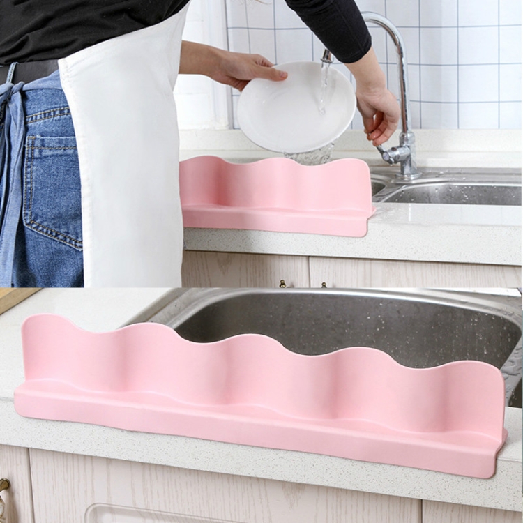 Home Kitchen Sucker Type Splash Guard Flap Kitchen Tool Water Separator(Pink )