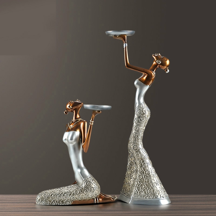 ประติมากรรมเลดี้คลาสสิก Polyresin เชิงเทียนวินเทจโต๊ะรับประทานอาหารงาน