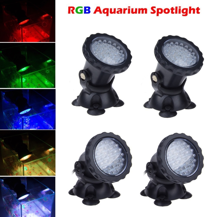 120 Degree Adjustable Stand Black 12V 10W Spot Light IP65 Waterproof RGB LED Aquarium Pond Spotlight Underwater Fish Tank Lighting with Remote Controller