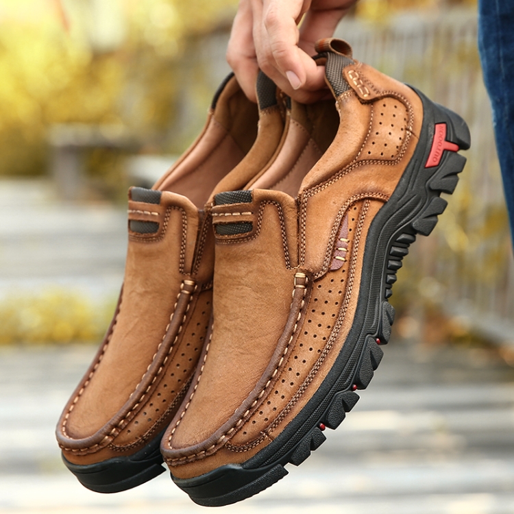 Comfortable and Breathable Non Slip Set Feet Outdoor Hiking Sneakers Formal Shoes for Men Shoe Size 45 Brown