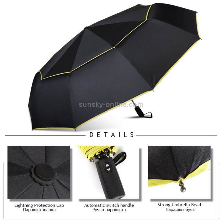 Acquista Ombrello da pioggia completamente automatico resistente al vento  da donna per uomo 3 pieghevoli